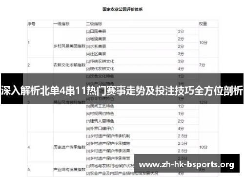 深入解析北单4串11热门赛事走势及投注技巧全方位剖析